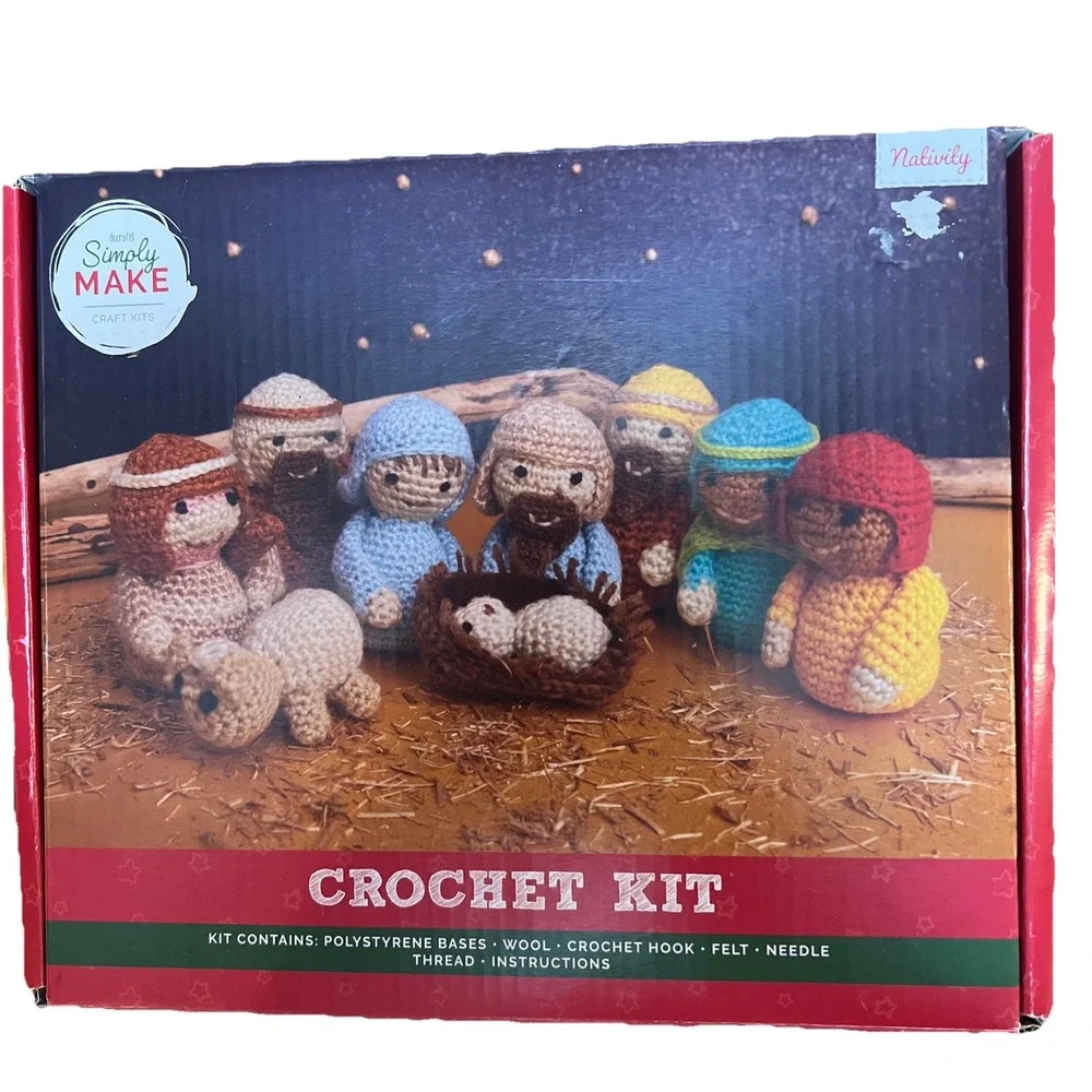 Nativity Crochet Kit Docrafts Simply Make Wool Felt Makes 9 Figures New Open Box